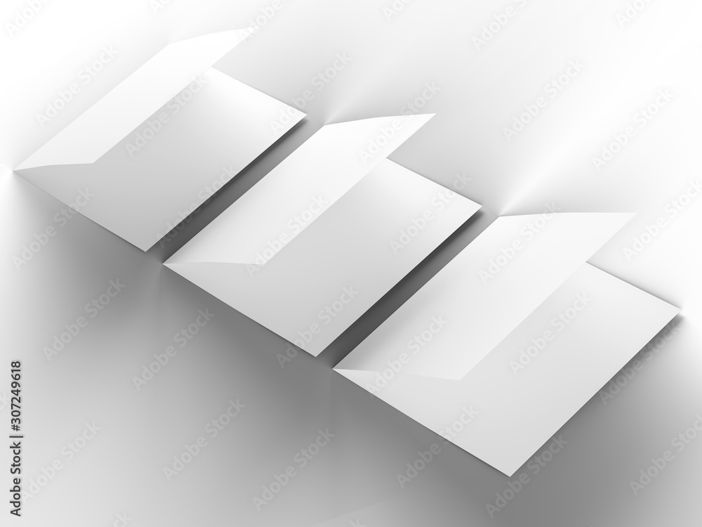 Brochure in square format folded to two - mockup. 3d illustration Brochure in square format folded to two - mockup. 3d illustration