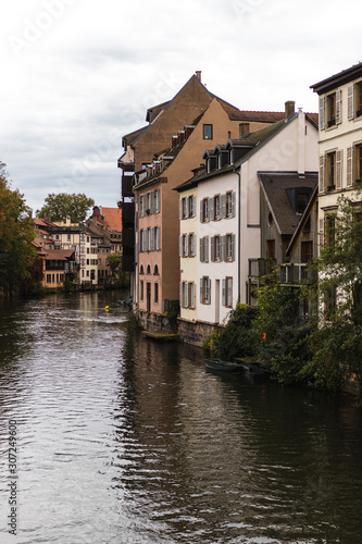 River side in Strassbourg, France - typical old houses and bridges in this old historical city