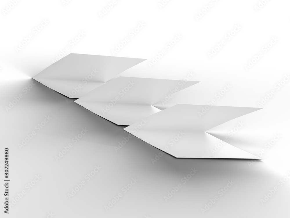 Brochure in square format folded to two - mockup. 3d illustration Brochure in square format folded to two - mockup. 3d illustration
