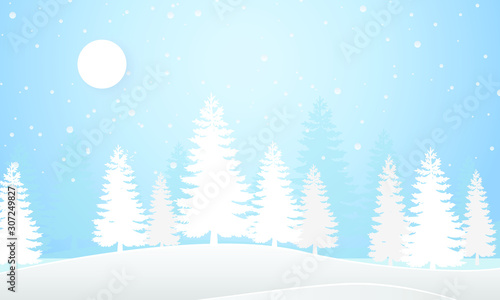 scenery winter - merry christmas and happy new year - template design
