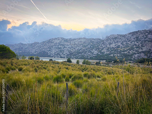 Water reservoir in Mallorca, Spain. Embassament del Gorg Blau. photo