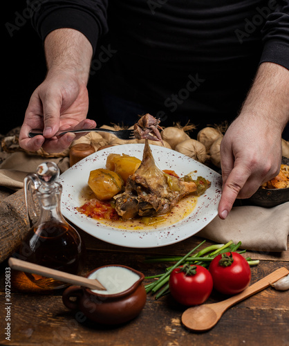 national Azerbaijan meal Buglama photo