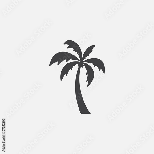 Palm tree silhouette icon vector, Palm tree vector illustration, coconut tree icon vector illustration, simple flat vector illustration