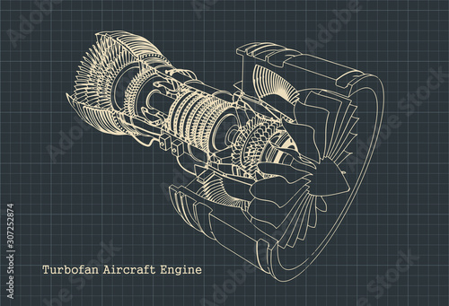 Turbofan engine blueprint
