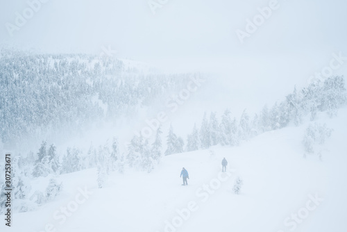 Nasty winter weather with fog and poor visibility