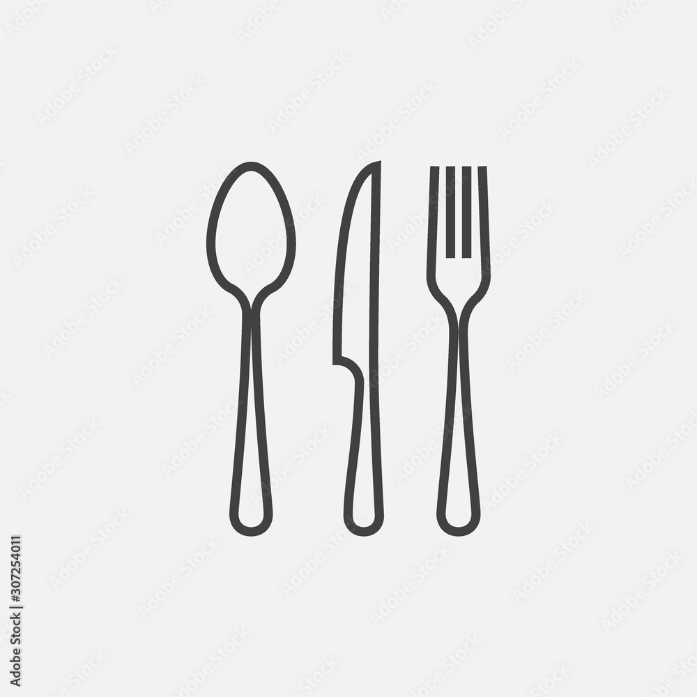 Spoon, Fork and Knife icon, Crossed symbol, restaurant Flat Vector illustration, Restaurant Symbol, cooking icon vector Spoon, Fork and Knife icon, Crossed symbol, restaurant Flat Vector illustration, Restaurant Symbol, cooking icon vector