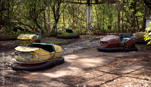 A race Track attraction in an amusement park the town of Pripyat. Chernobyl, Ukraine. © Надія Ящищак