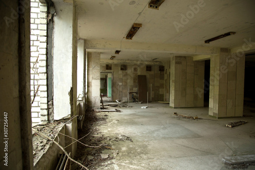 The abandoned building in the Exclusion Zone, Chernobyl, Ukraine