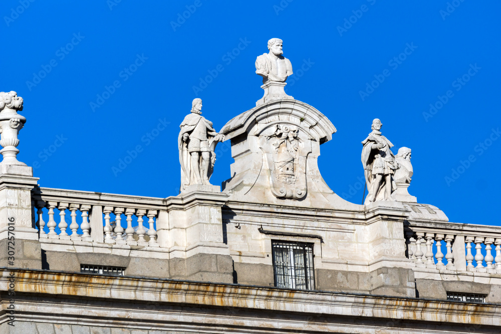 facade of the Royal Palace in Madrid, Spain
