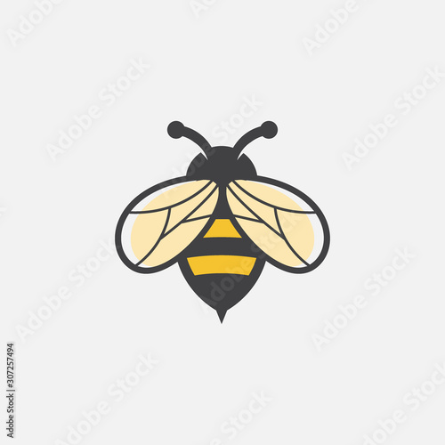 Bee icon logo design inspiraiton, Unique Geometric Bee Logo Symbol Vector Design Illustration, honey bee vector icon
