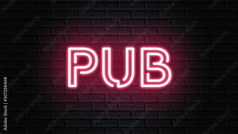 red neon video animation pub red neon video animation pub