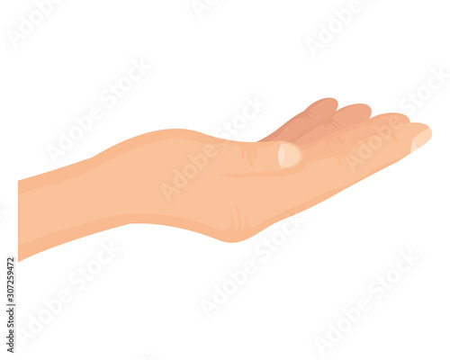 hand human receiving isolated icon