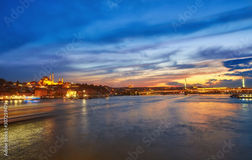 Istanbul new built Halic metro bridge during the twilight © Ryzhkov Oleksandr