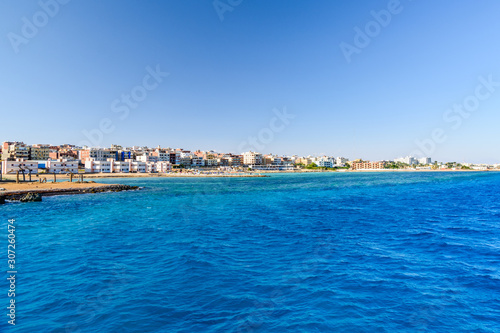 Panoramic view on Hurghada city from the Red sea © ihorbondarenko