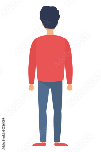 Fotografie young man back avatar character icon