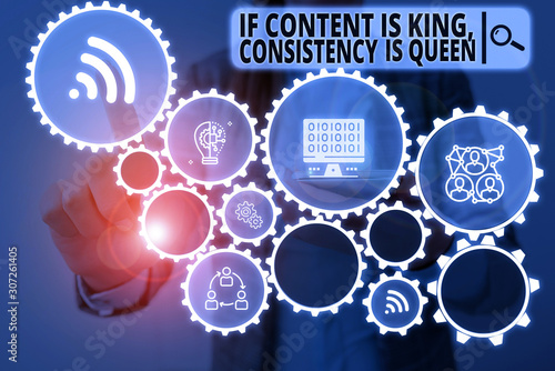 Fotografie Word writing text If Content Is King Consistency Is Queen