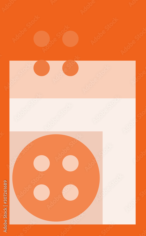Orange Minimal Poster Composition Button Orange Minimal Poster Composition Button