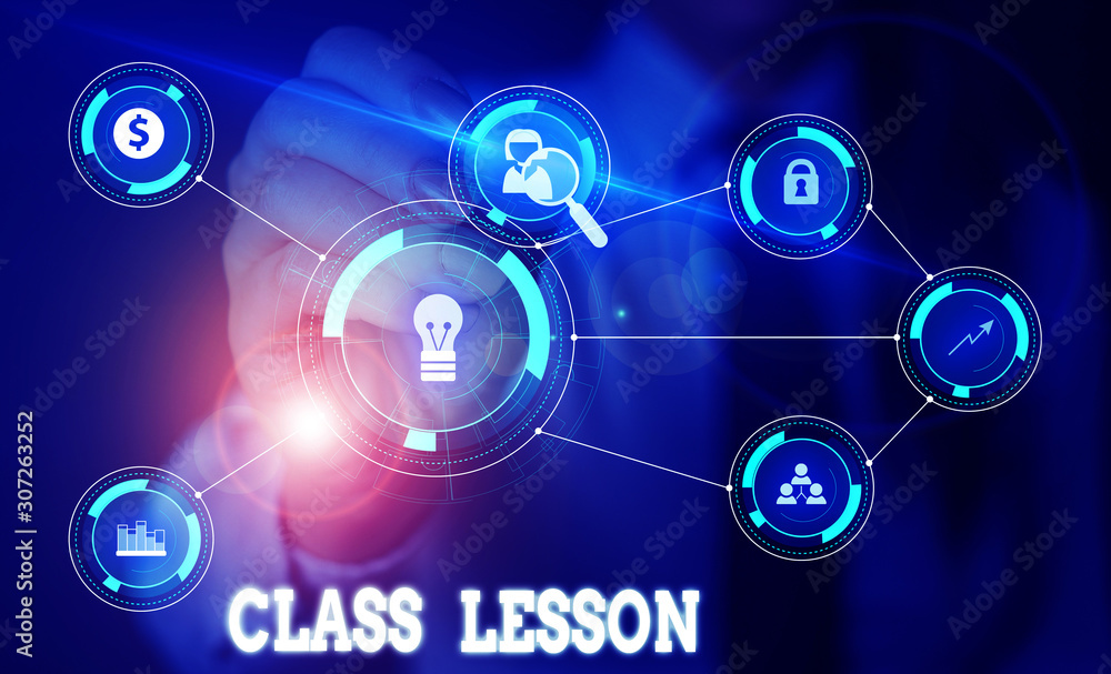 Handwriting text writing Class Lesson. Conceptual photo subject session scheduled for a particular time and day Woman wear formal work suit presenting presentation using smart device Handwriting text writing Class Lesson. Conceptual photo subject session scheduled for a particular time and day Woman wear formal work suit presenting presentation using smart device
