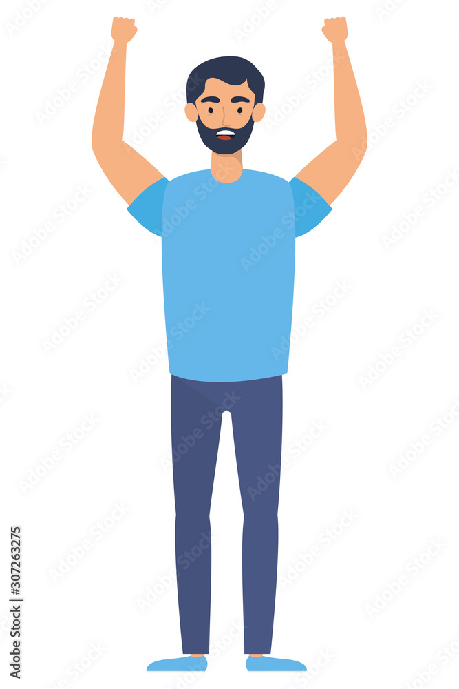 young man with beard avatar character young man with beard avatar character