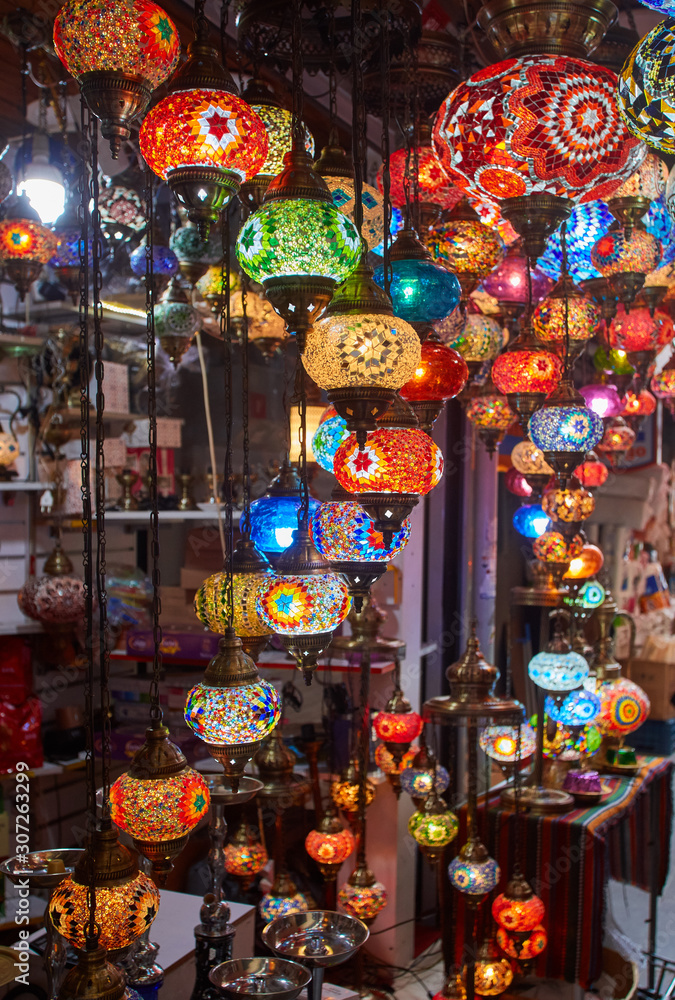 Turkish lamps for sale in the Grand Bazaar, Istanbul