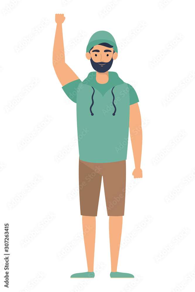 young man with beard avatar character young man with beard avatar character