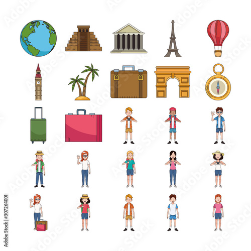 travel, monuments of the world and travel people