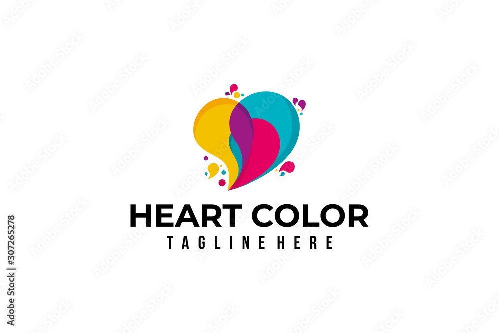 heart color logo icon vector isolated