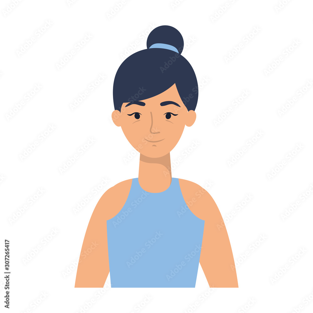 young woman avatar character icon