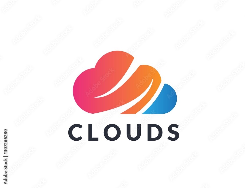 Creative abstract cloud shape icon design. Vector logo graphics Creative abstract cloud shape icon design. Vector logo graphics
