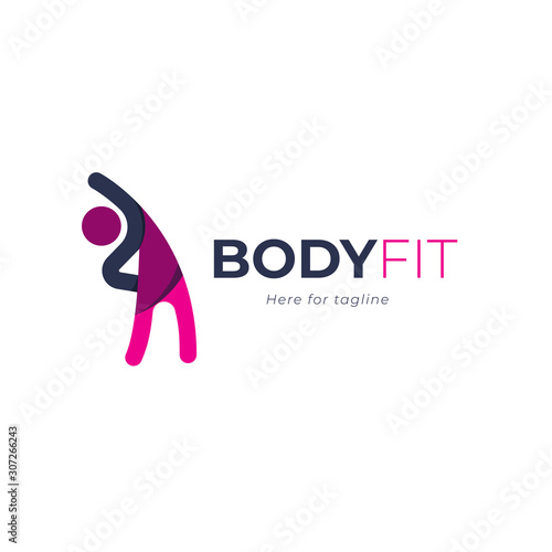 Bodyfit logo with the concept of moving the body to get health