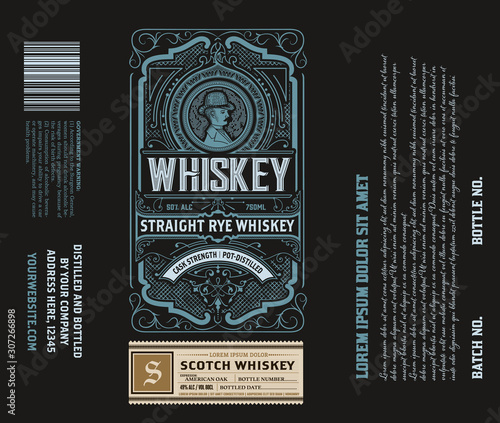 Liquor Label vintage design retro vector illustration