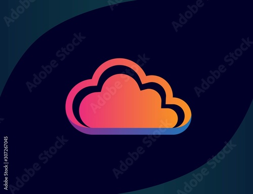 Creative abstract cloud shape icon design. Vector logo graphics