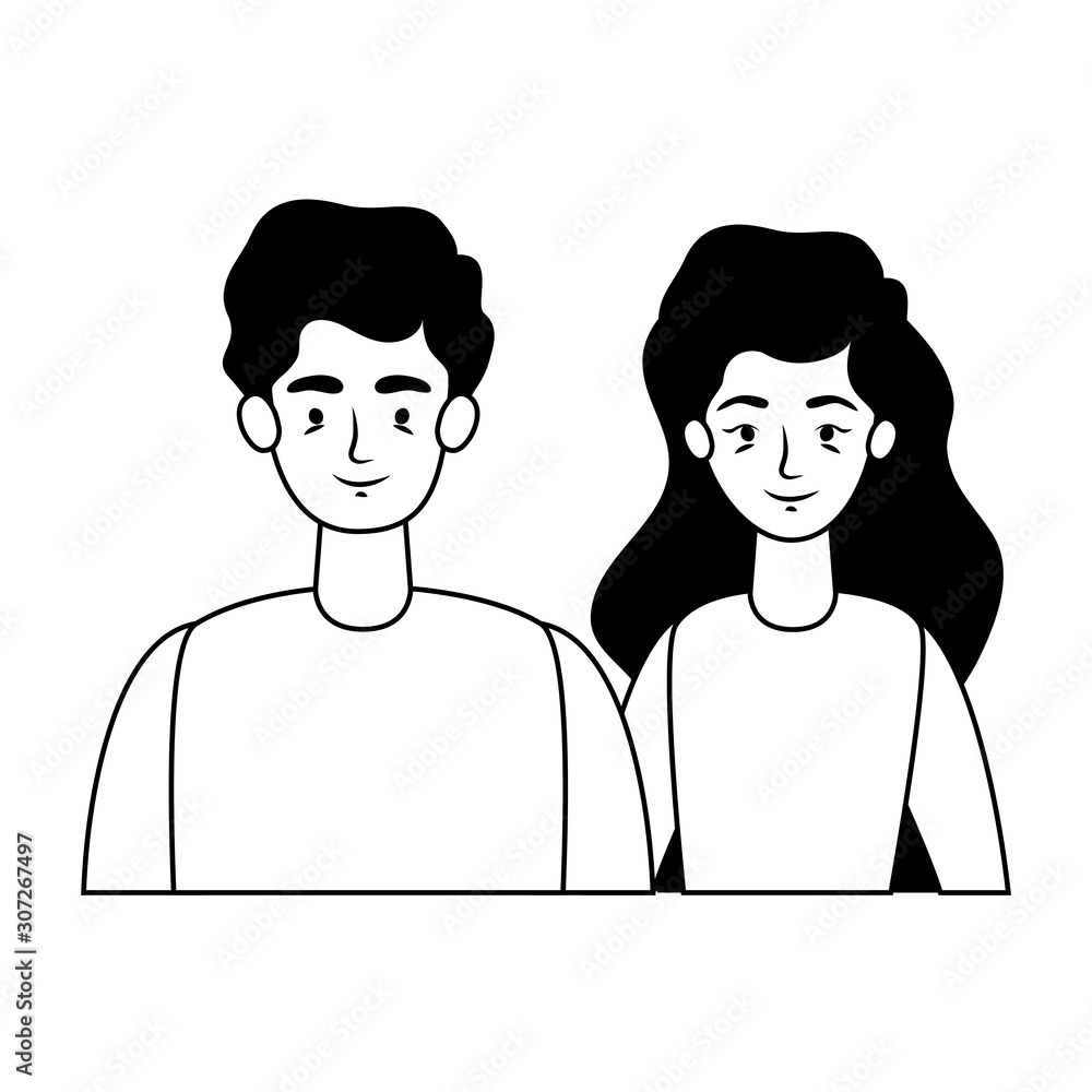 young lovers couple avatars characters young lovers couple avatars characters