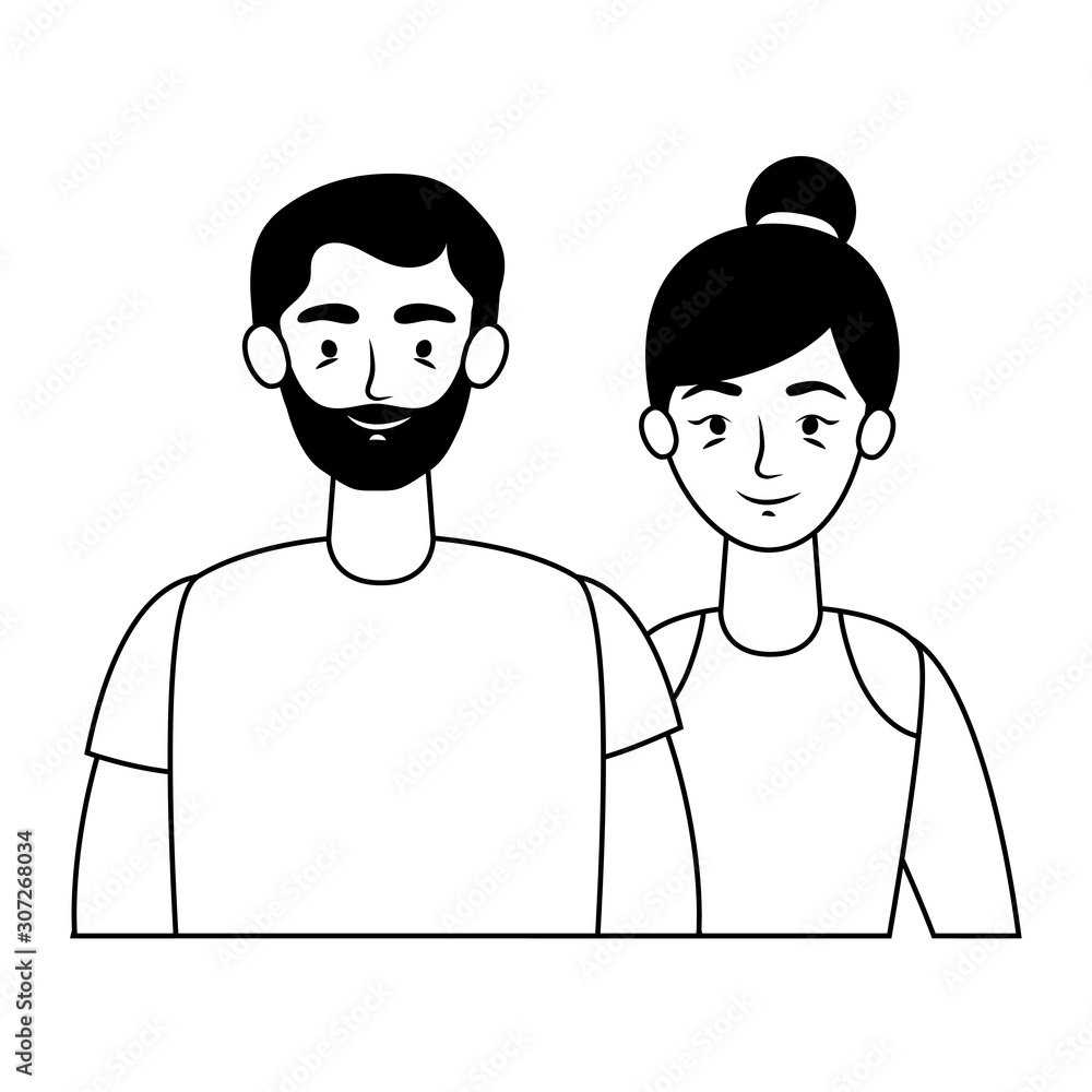 young lovers couple avatars characters young lovers couple avatars characters