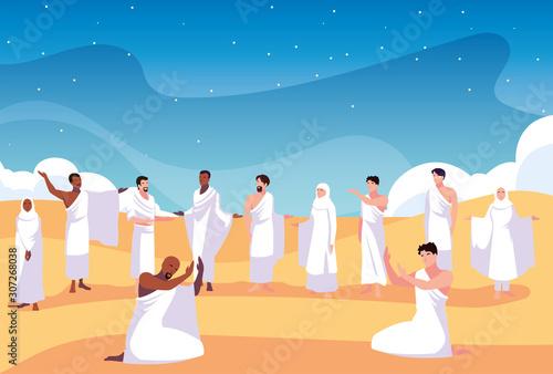 set of people in hajj pilgrimage