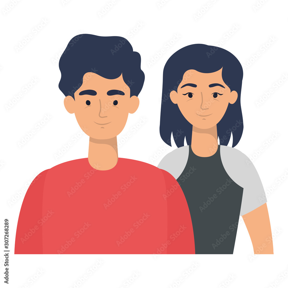 young lovers couple avatars characters young lovers couple avatars characters
