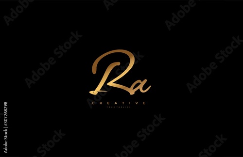 Monogram Signature Letter Ra Logotype