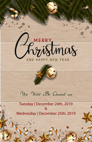 ready to print christmas banner vertical christmas office use business hours federal holidays poster greeting cards headers (actual green appear lighter) 