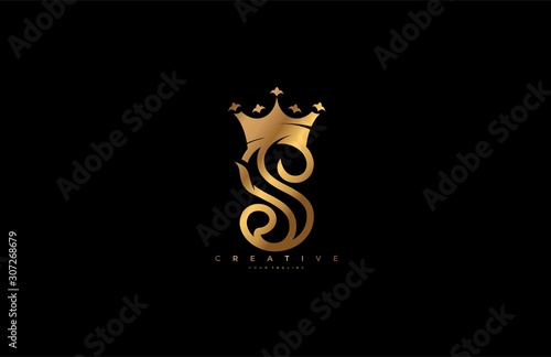 Letter S Linked Monogram Crown King Logotype photo