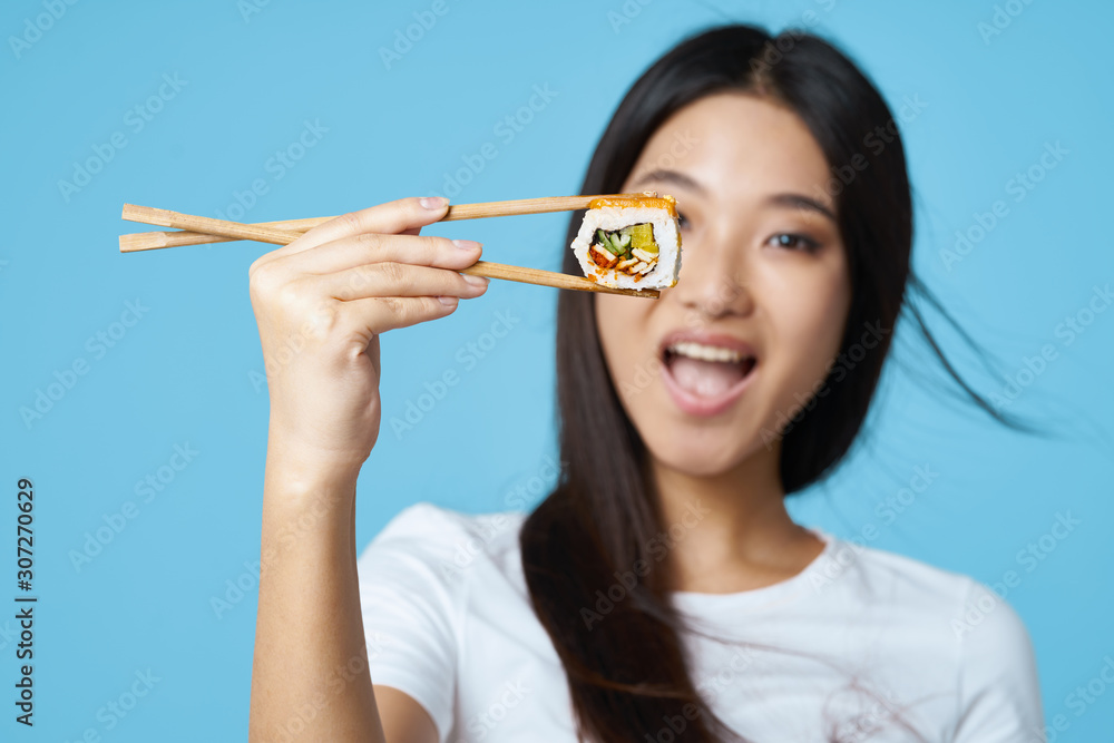 portrait of young woman with brush portrait of young woman with brush