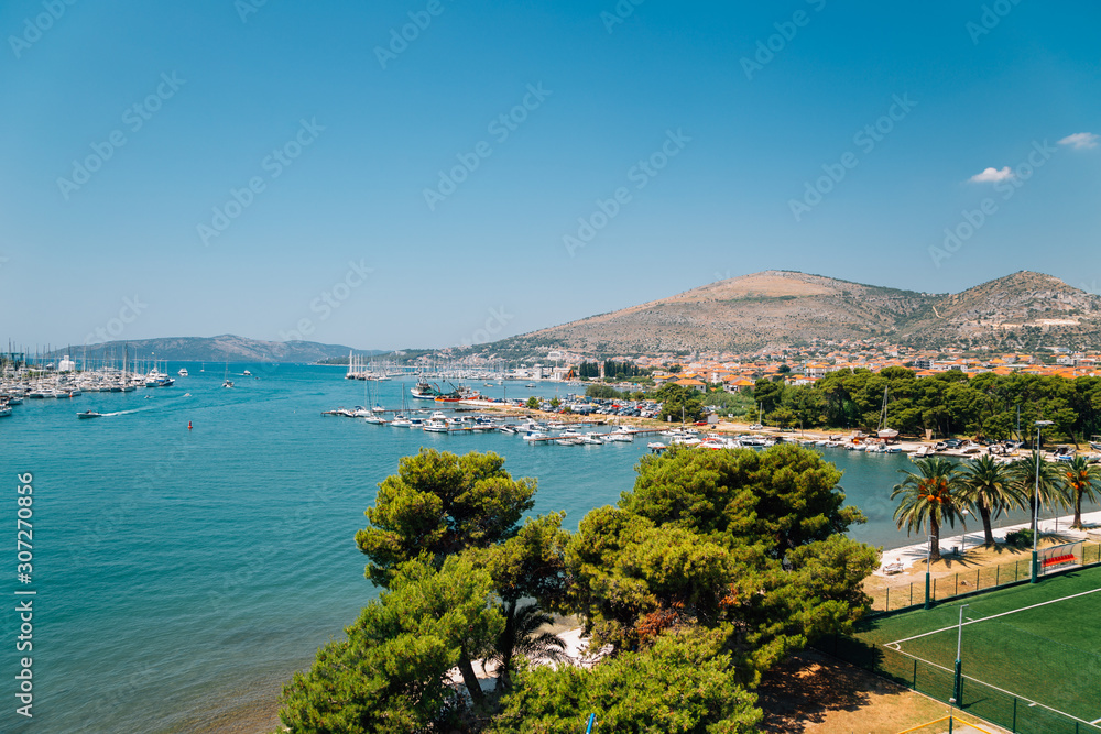Adriatic sea and harbor at summer in Trogir, Croatia