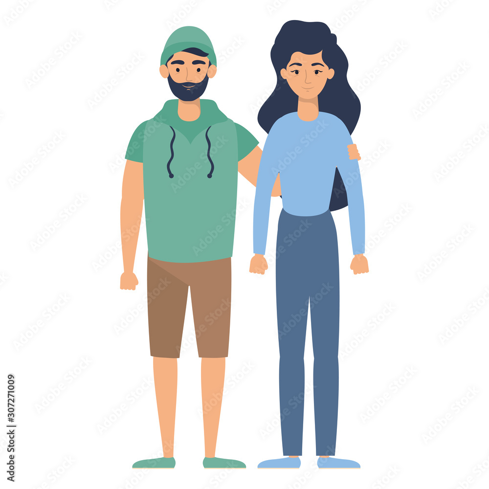 young lovers couple avatars characters young lovers couple avatars characters