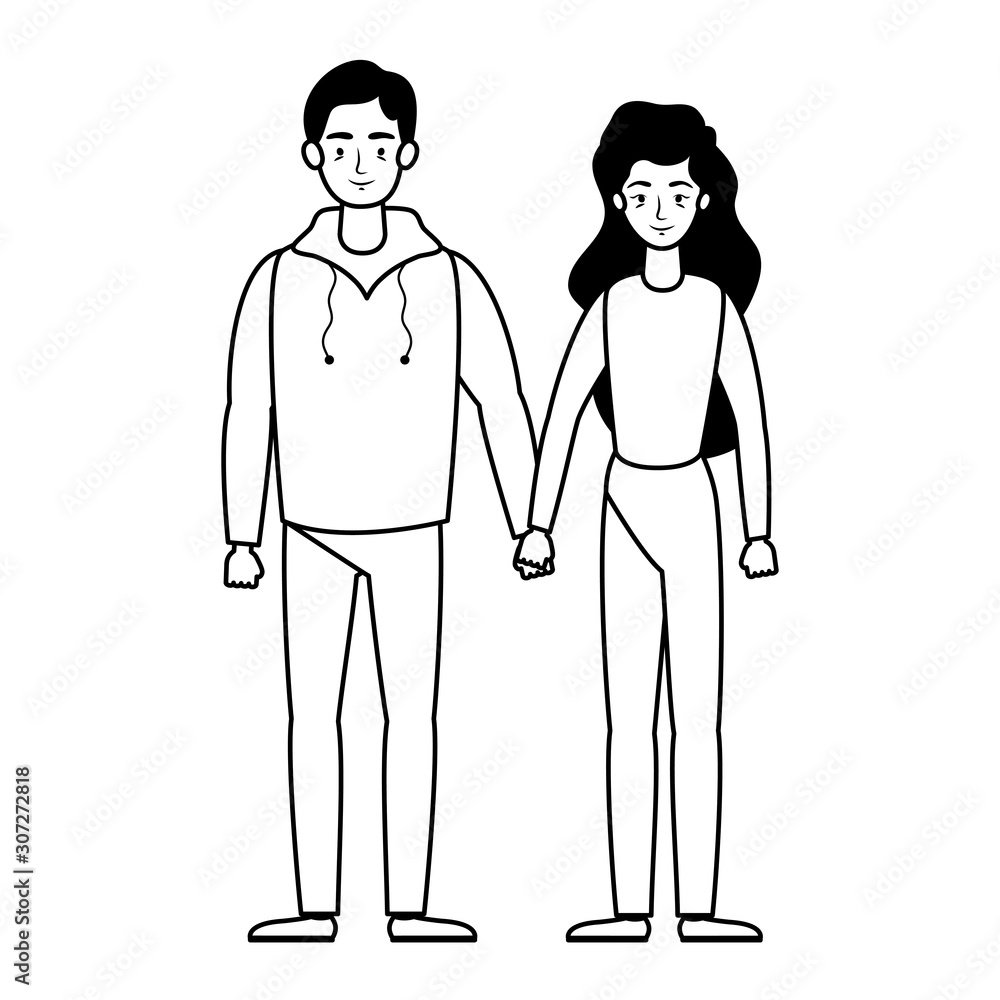 young lovers couple avatars characters young lovers couple avatars characters