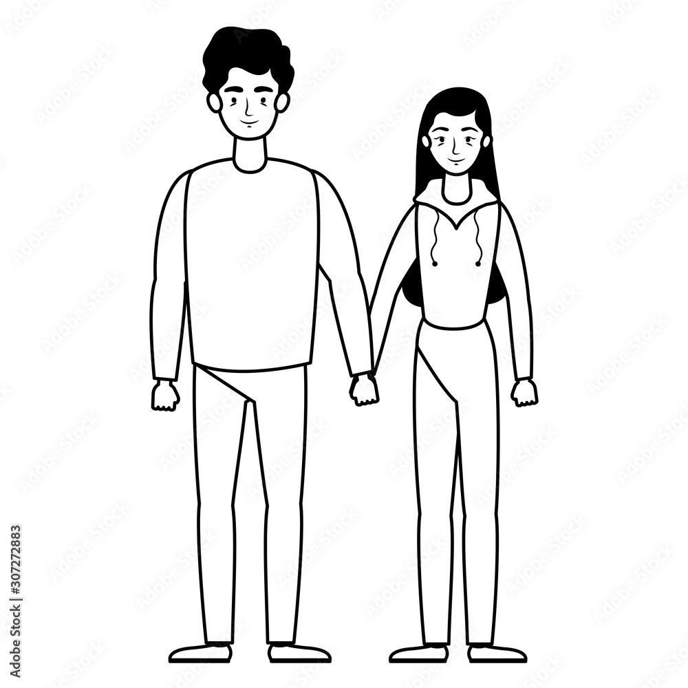 young lovers couple avatars characters young lovers couple avatars characters