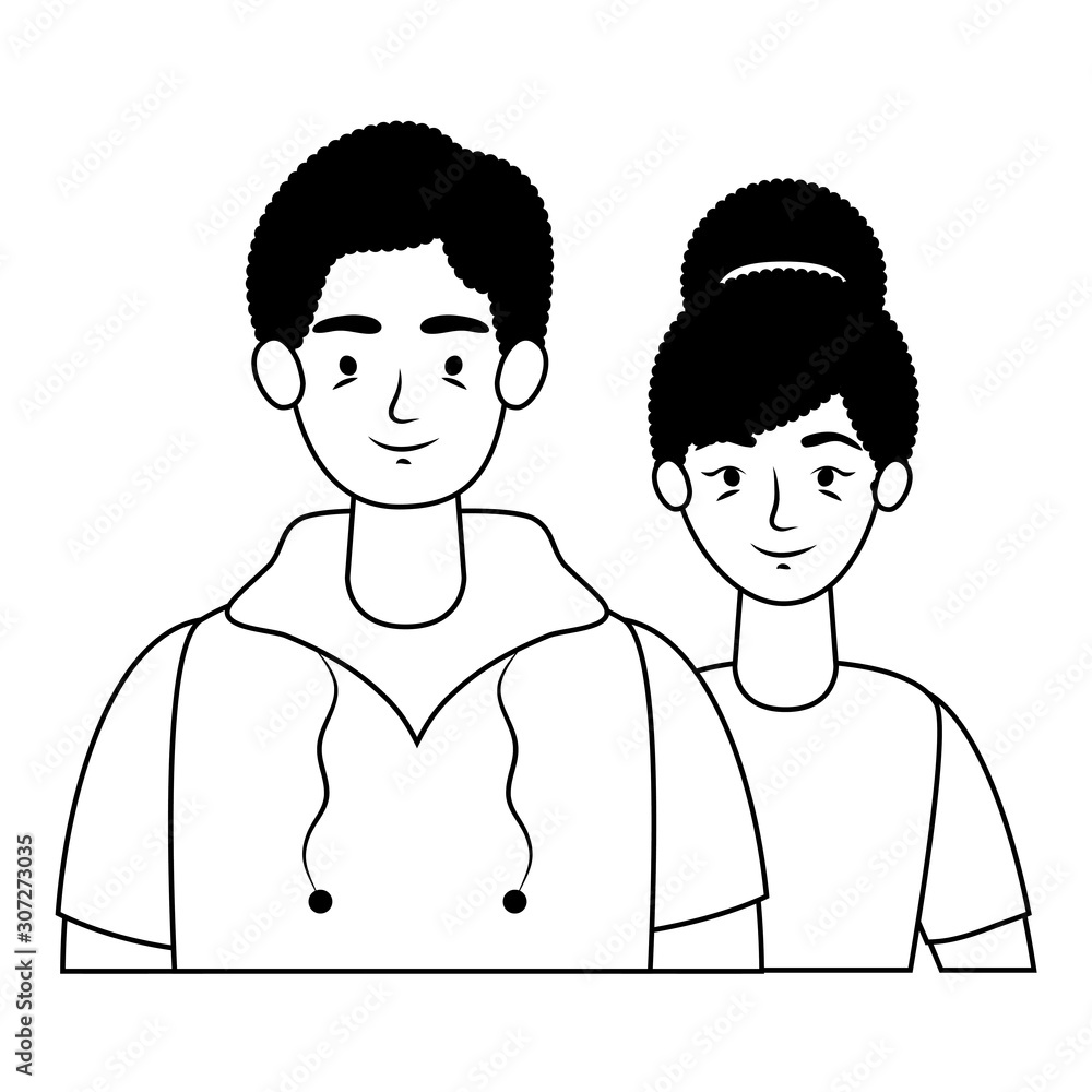 young lovers couple avatars characters young lovers couple avatars characters