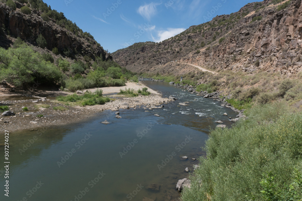 The Rio Grande in northern New Mexico southern view.