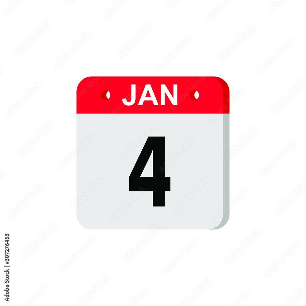 January 4 Calendar Daily Icon. Illustration Emblem. Element of Design for Decoration Office Documents and Applications. Logo of Day, Date, Month and Holiday. New Year. January 4 Calendar Daily Icon. Illustration Emblem. Element of Design for Decoration Office Documents and Applications. Logo of Day, Date, Month and Holiday. New Year.