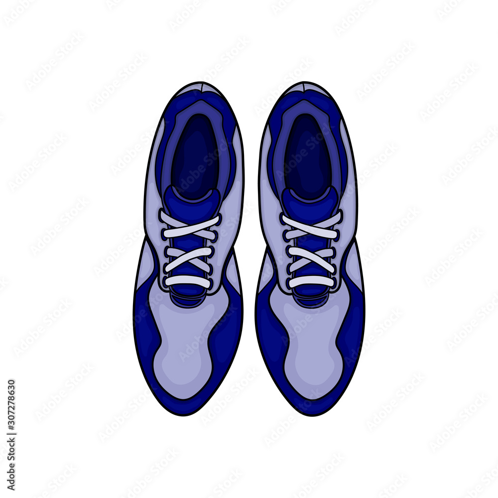 vector design blue shoes view from the top vector design blue shoes view from the top
