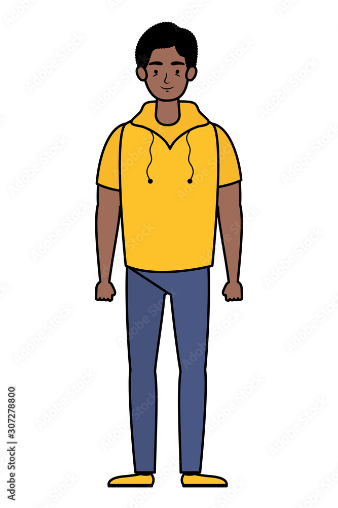 afro young man avatar character icon