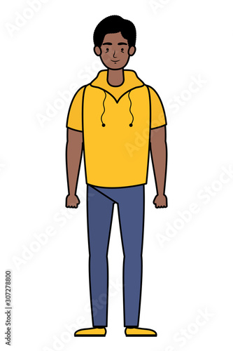 afro young man avatar character icon